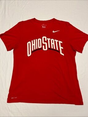 Nike Red Ohio State Graphic Tee with White Logo